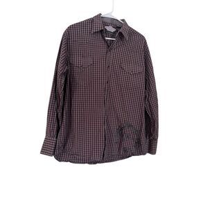 Brooks & Dunn Men Purple Black Gray Panhandle Slim Western Button Up Shirt Large